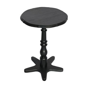 SEVOBAL End Tables Round Wooden Pedestal Side Table with Elegant Connectors for Living Room Bedroom , Black, 22.44"*22.44"*4.92" - 1 of 4