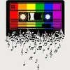 Adult Design By Humans Pride Rainbow Flag Music Note Cassette By Avocato T-Shirt - 2 of 3