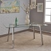 NicBex 59" Modern Rectangle Dining Table,Kitchen Table with Glass Tabletop and Metal Legs for 4 Seaters,Silver - 2 of 4