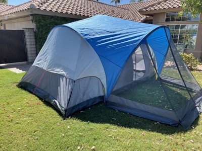 Outbound 8 Person 3 Season Lightweight Easy Up Dome Tent With Heavy Duty  600 Mm Coated Rainfly, Front Canopy, And Mesh Wall, Light Blue & Navy :  Target