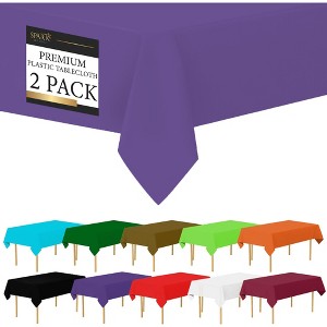 Plastic Tablecloth Disposable, Tablecloths for Rectangle Tables 54 inch. x 108 inch. Fits Tables Up to 8 Feet, Table Cloth for Party - SparkSettings - 1 of 4