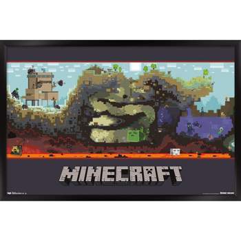  Trends International Gallery Pops Minecraft: Iconic Pixels -  Mobs - Ender Dragon Wall Art Wall Poster, 12 x 12, Black Framed Version :  Everything Else