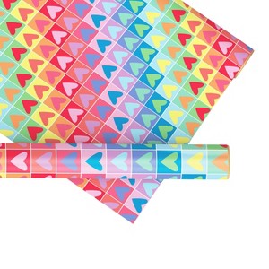 Eight Sheets Two-Sided "Rainbow Hearts" Heavyweight Gift Wrap by Ramus & Co - 1 of 4
