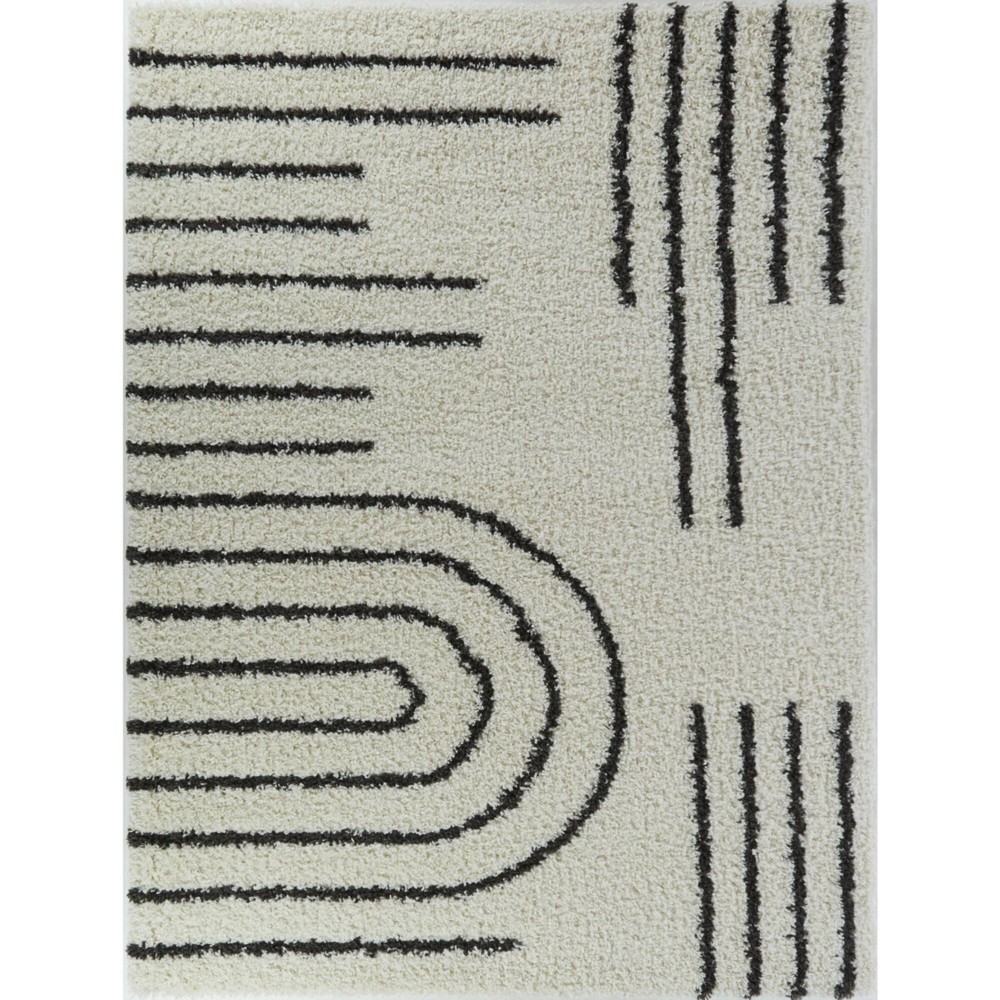 Photos - Area Rug Balta Rugs 5'3"x7' Janus Geometric Teen Shag Rug Black