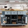 Kitchen Island Set Of 3, Rolling Cart With 2 Bar Stools, Table With 3 Drawers, 2 Door Drop Leaf, Power Outlet For Dining Room - 4 of 4