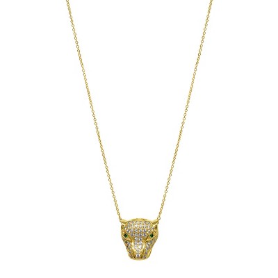 Adornia 14k Gold Plated Crystal Jaguar Necklace