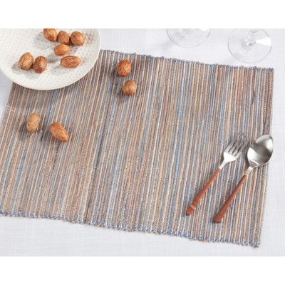 Blue and Grey Shimmering Woven Water Hyacinth Placemats