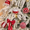 Aoibox 12 Pack 3.15 Inch 80mm Shatterproof Plastic Christmas Tree Ornaments Lightweight Red and White Baubles for Holiday Decor - 3 of 4