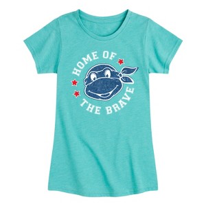 Girls' - Teenage Mutant Ninja Turtles - Born Raised Usa Fitted Short Sleeve Graphic T-Shirt - 1 of 4