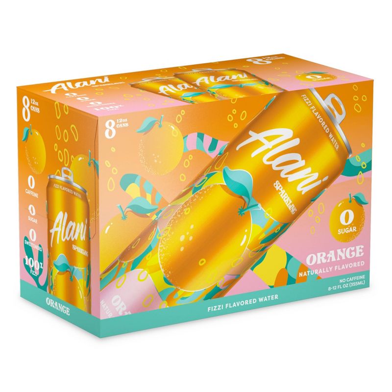 Alani Orange Sparkling Water - 8pk/12 fl oz Cans, 1 of 4