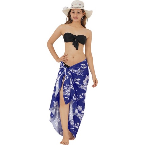 HAPPY BAY Women's Cover Up Summer Vacation Cover-Ups Pareos Beachwear Sarong Coverups Pareo Swimwear Party Long Beach for Women One Size Blue,Tree - image 1 of 4