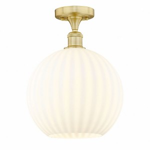 White Venetian - 1 Light Semi-Flush Mount In Modern Style-13.63 Inches Tall and 12 Inches Wide - 1 of 1