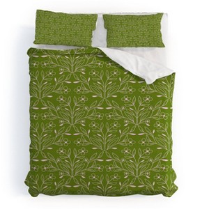 Deny Designs Maritza Lisa Playful Doodled Blooms Pattern Duvet and Sham Set - 1 of 4