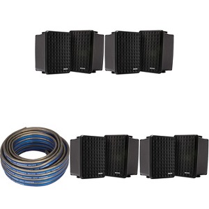 Kicker (4 Pair ) KB6B 2-Way Full Range Indoor Outdoor Speakers (Pair) Weatherproof Speakers for Patio Garage Poolside in-Home, Black & 20ft Speaker... - 1 of 4