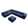 Modern 6-Piece Modular Sectional Sofa with Storage Soft White Chenille Fabric  Contemporary Cylindrica Design for Living Room - 4 of 4