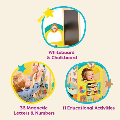 B. toys School Play Set - Schoolhouse Fun: Includes White Board, Wood Material, 49 Pieces, Encourages Creativity