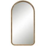 Uttermost Robinette Arch Top Rectangular Vanity Decorative Wall Mirror Modern Aged Gold Ribbed Frame 23 3/4" Wide for Bathroom Bedroom Living Room