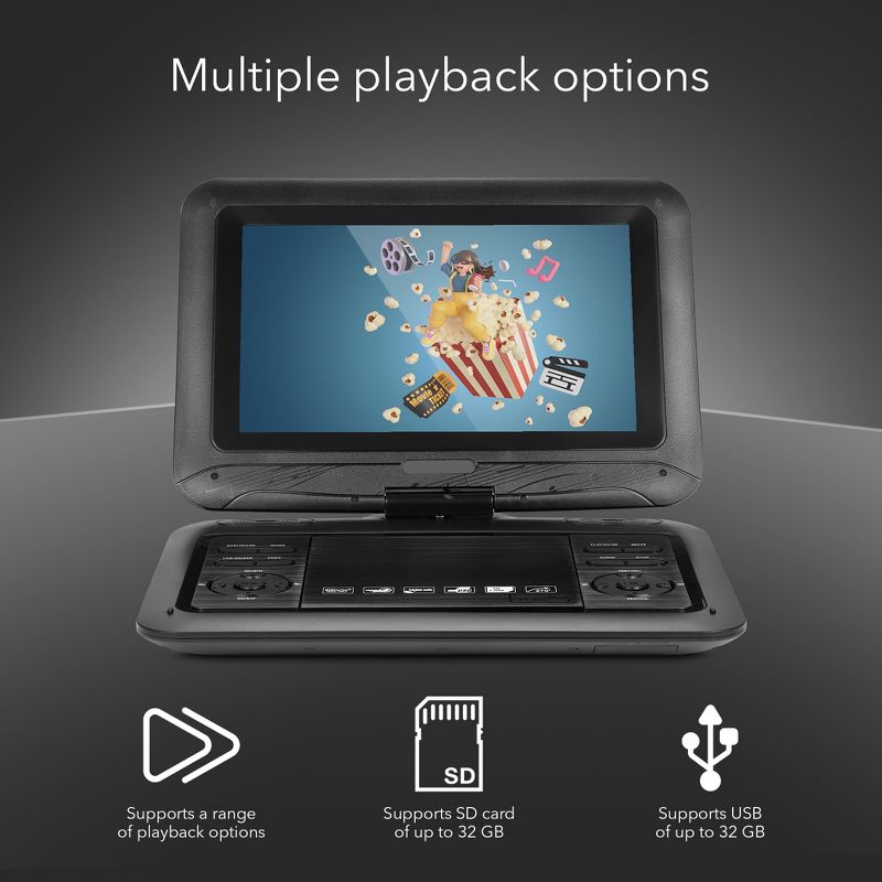 HOM Portable DVD Player with 10.1-inch LCD Screen - DVD / CD Player with SD Card & USB Support, 5 of 8