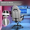Racing Video Backrest and Seat Height Recliner Gaming Office High Back Computer Ergonomic Adjustable Swivel Chair, With Footrest - 4 of 4