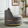 GDFStudio Edgar Modern Faux Leather 360° Swivel  Upholstered Accent Chair - 3 of 4