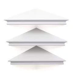 11" x 1.6" 3pk Providence Reilly Triangle Corner Shelf Set White - Kiera Grace