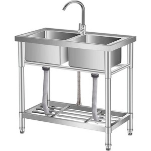 Coucheta Free Standing Kitchen & Utility Sinks with Faucet, Single & Double Bowl Designs, Multiple Sizes, for Indoor/Outdoor Use - 1 of 4
