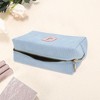 Unique Bargains Corduroy Rectangular Letter Makeup Bag Sky Blue 1 Pc - 3 of 4