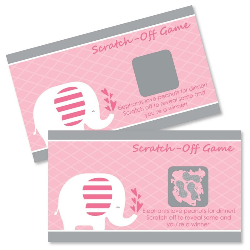 Big Dot of Happiness Pink Elephant - Girl Baby Shower or Birthday Party Game Scratch Off Cards - 22 Count, 1 of 6