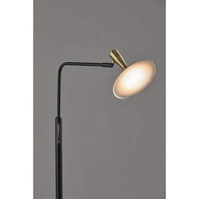 Mid-Century Modern Matte Black LED Floor Lamp with Touch Smart Switch