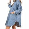 Women's Alison Denim Oversized Shacket - eesome - 3 of 4