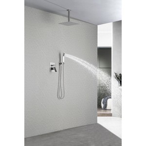 PAGED Shower Head with Handheld Modern Shower Faucet Set with Self-cleaning Silicone Nozzle for Rest Room - 1 of 4