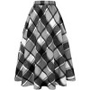 Women's Plaid Wool Skirt - Elastic Waist A-Line Pleated Tartan Long Skirt Long Grey New - 2 of 4