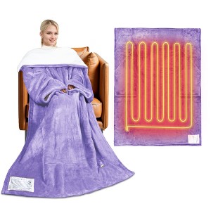 Tirrinia Heated Blanket Wearable Electric Blanket, Plush Fleece Heating Blanket, Electric Throw Blanket for 5 Heating Levels, Winter Cozy Gift - 1 of 4