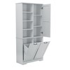 Ridstar 68 in. H Flip-out Laundry Basket Bathroom Storage Cabinet with Multiple Storage Spaces, Drawers & Doors-Gray - 3 of 4