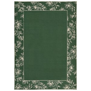 Modern Bordered Non Slip Living Room Rugs, Washable Ultra Thin Low Pile Bedroom Carpet, Indoor Contempory Floor Cover for Dining Room - 1 of 4