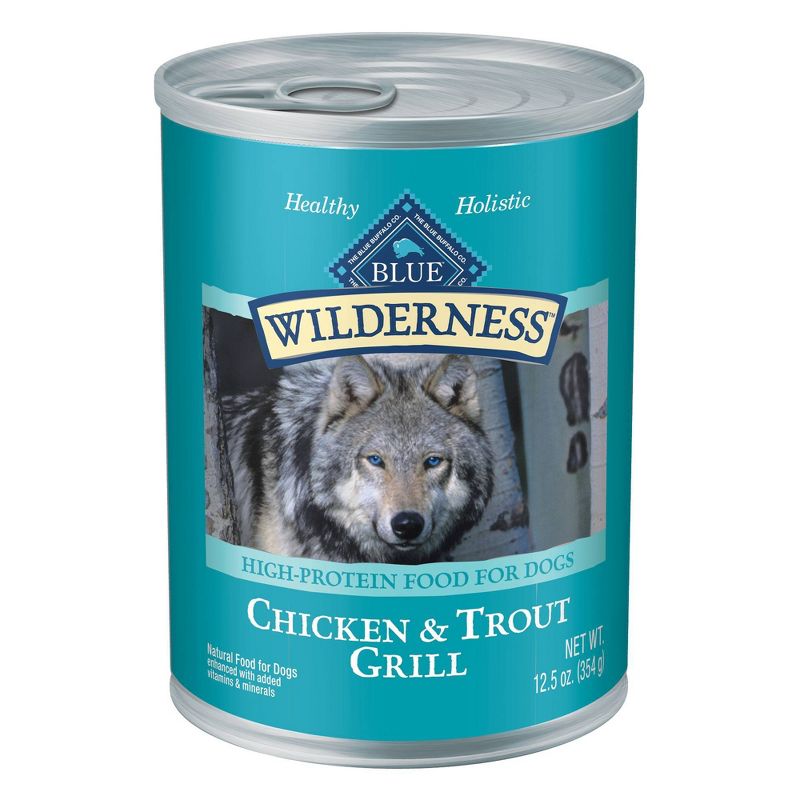 Blue Buffalo Wilderness Grain Free Wet Dog Food Chicken &#38; Trout Fish Grill - 12.5oz/12ct Pack, 4 of 8