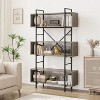 Homhougo 6 Tier Bookshelf with Storage, 71.3 Inch Tall Industrial Book Shelf with Open Display Bookshelves, 6 Shelf Bookcase with Metal Frame, Grey - 3 of 4