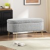 NicBex Oval Storage Bench Upholstered Storage Ottoman Entryway Bench with Metal Legs for Bedroom, Entryway - 2 of 4