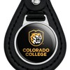 Colorado College Tigers Logo Black Leather Keychain - 3 of 4