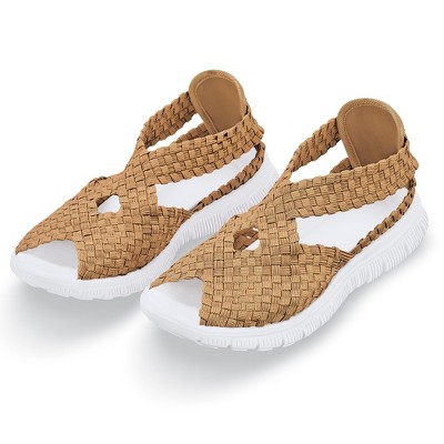 Collections Etc Stretch-weave Sandals