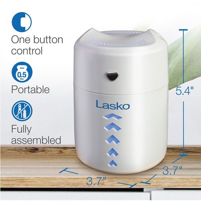 Lasko White Portable Dual Mist Ultrasonic Humidifier
