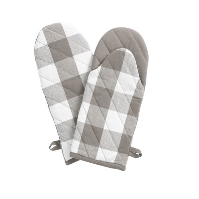 Farmhouse Living Buffalo Check Pot Holder Pair - 8 X 9 - Gray/white -  Elrene Home Fashions : Target