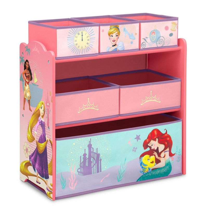 Delta Children Disney Princess 6 Bin Design and Store Toy Organizer - Greenguard Gold Certified, 1 of 9