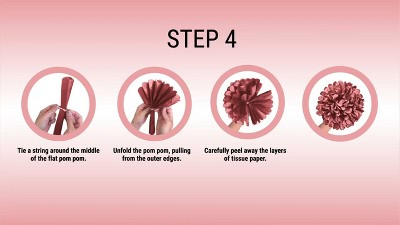 EpiqueOne 22-Piece Pink and Mauve Tissue Paper Party Kit