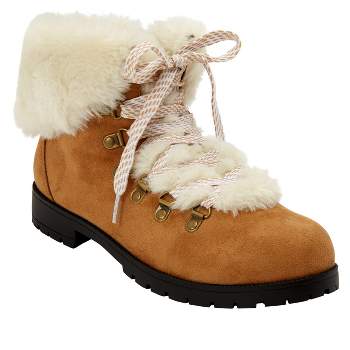 Comfortview Wide Width Arctic Bootie Faux Fur Trim Women's Winter Snow Boots