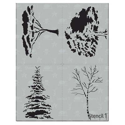 Stencil1 Tree Multipack 4ct - Stencil 8.5" x 11"