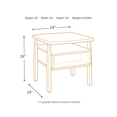 Contemporary Vailbry Two-Tone Rectangular End Table in Black and Brown