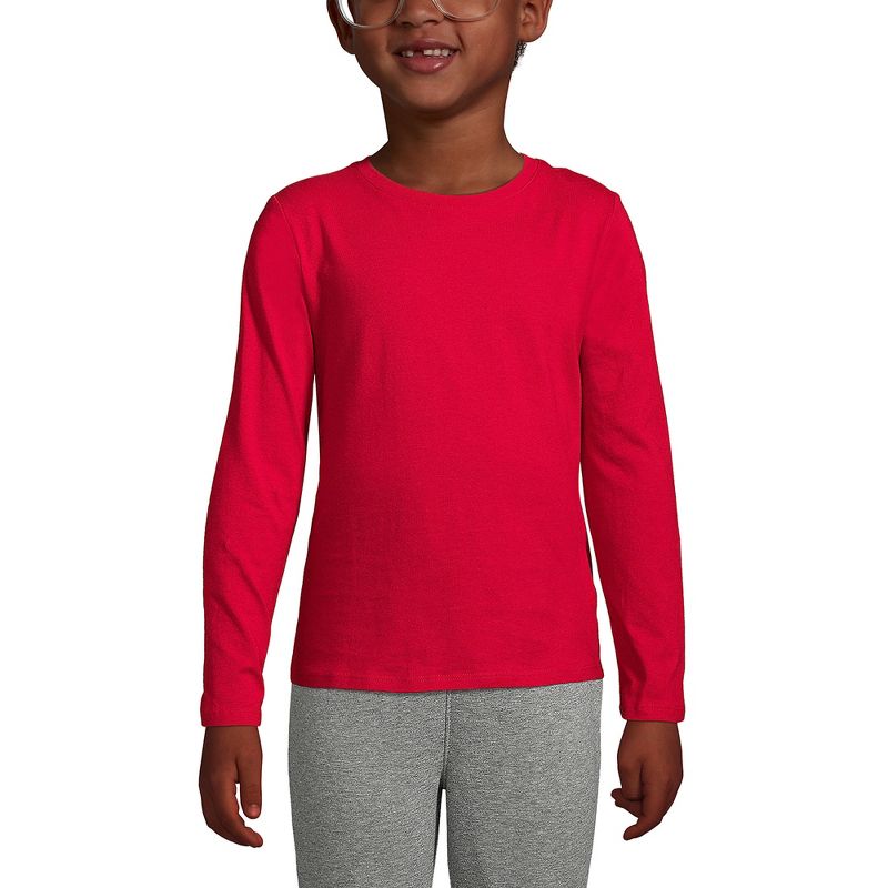 Lands' End School Uniform Kids Long Sleeve Essential T-shirt, 3 of 4