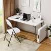 Decksplore 4ft and 6ft Height-Adjustable Folding Table White Portable Multi-Use Foldable Table - 2 of 4