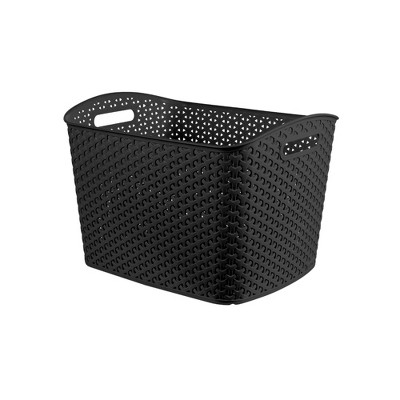 Y-Weave Medium Decorative Storage Basket Black - Brightroom™